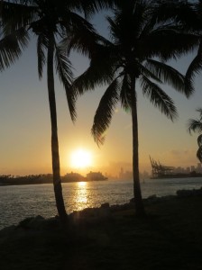 Sonnenuntergang über Miami Downtown