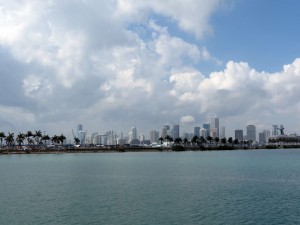 Blick über die Biscayne Bay Richtung Miami Downtown
